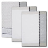 SET OF 3 PCS KITCHEN TOWELS , 100% COTTON , 50X70 CM