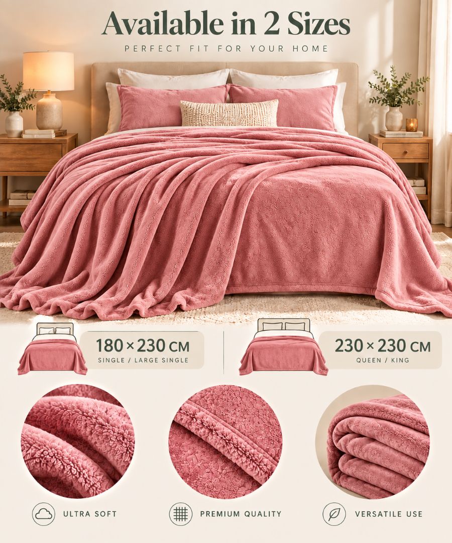Hélène MOU Fluffy Sofa & Bed Blanket pink.