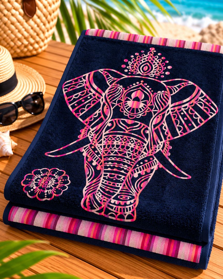 Velour Beach towel 100%cotton,90x170 cm.