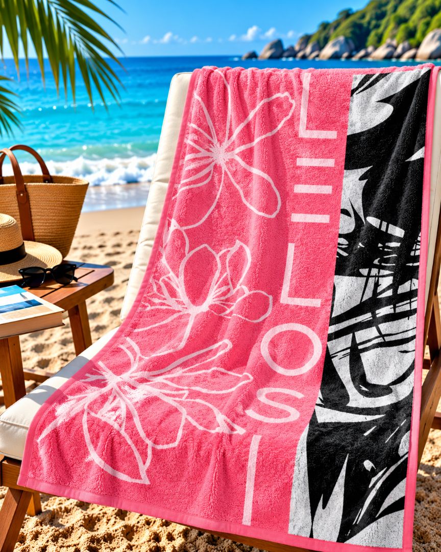 Velour Beach towel 100%cotton,90x170 cm.