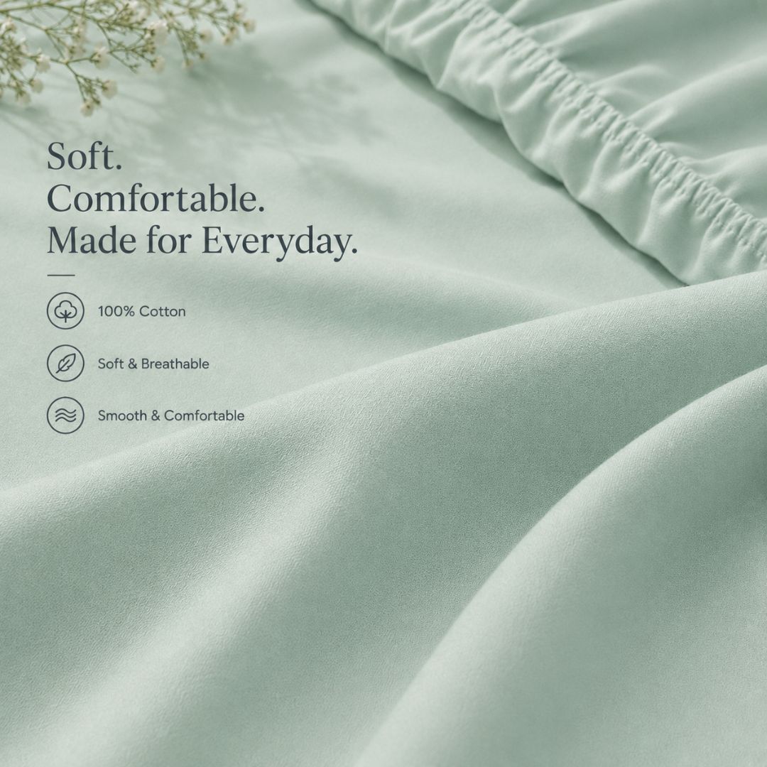 Premium Quality Fitted Sheet and Embroidered Pillowcase Set of 4 Pcs size 2 pillow cases size 50x70 cm , 1 pillow case 45x170 cm 180x200 cm.