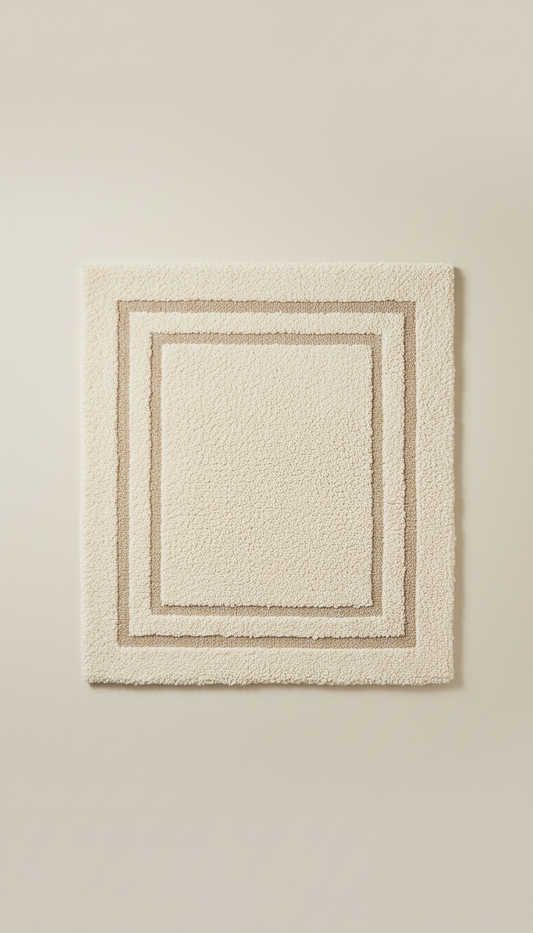 Plush Bath Mat with Understated Border