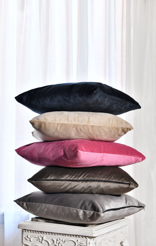 Pack of 2 Zipper Velvet Pillow Cover 45x45 cm