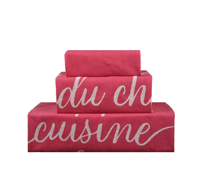 SET OF 3 PCS KITCHEN TOWELS , 100% COTTON , 50X70 CM