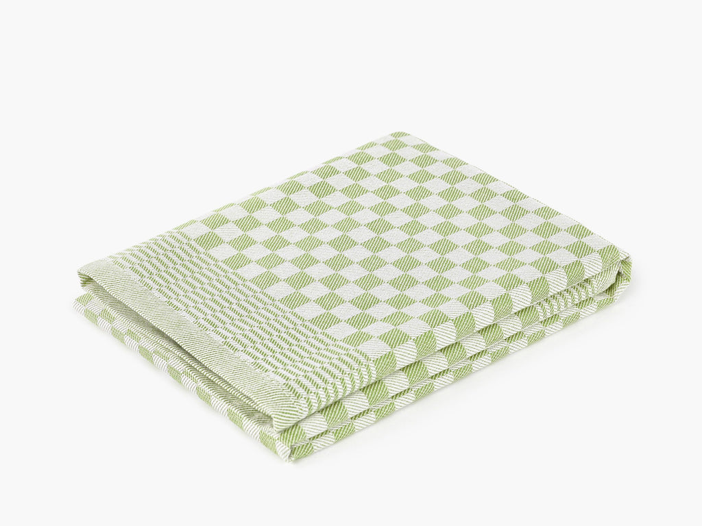 SET OF 3 PCS GREEN KITCHEN TOWELS , 100% COTTON , 50X70 CM (Light Green)