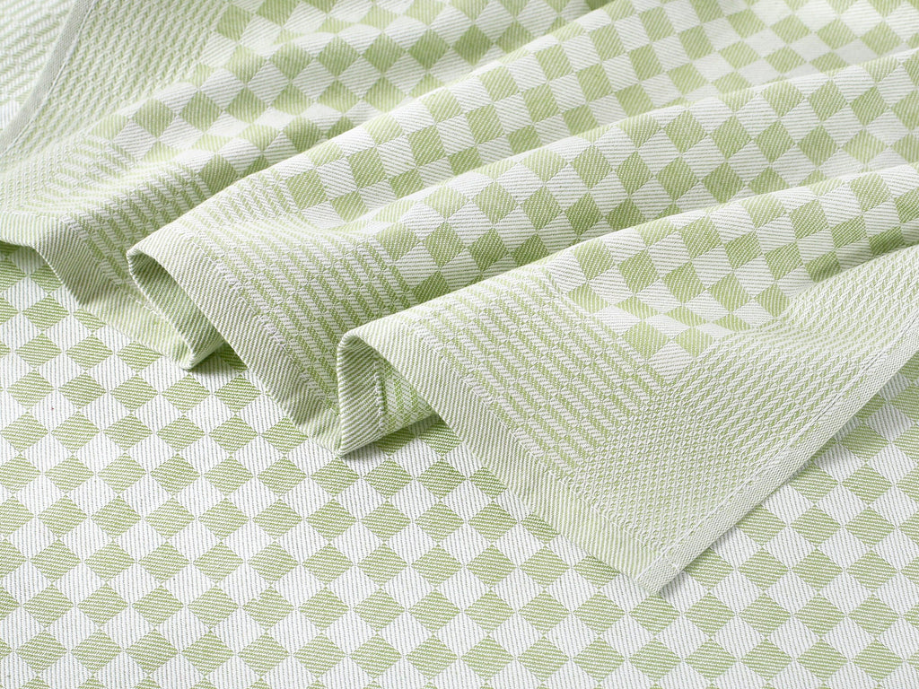 SET OF 3 PCS GREEN KITCHEN TOWELS , 100% COTTON , 50X70 CM (Light Green)