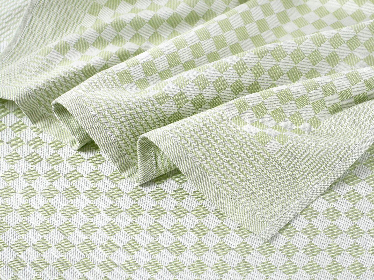 SET OF 3 PCS GREEN KITCHEN TOWELS , 100% COTTON , 50X70 CM