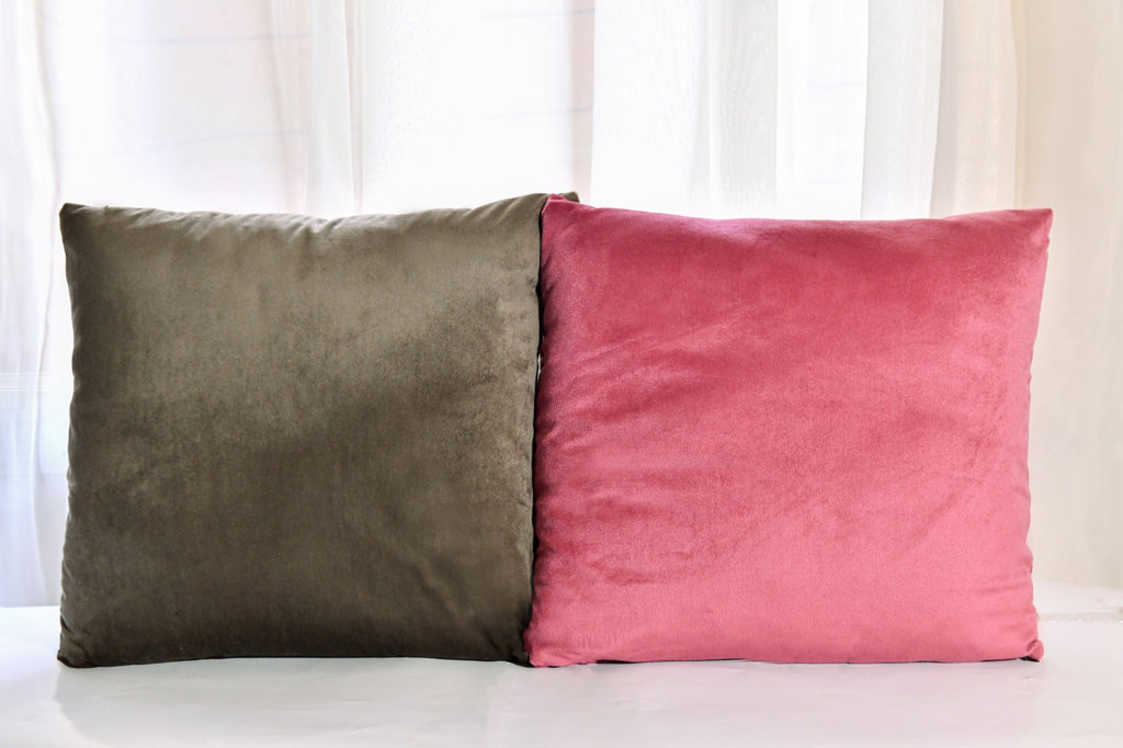 عبوة من 2 غطاء وسادة مخملي بسحاب 45 × 45 سم