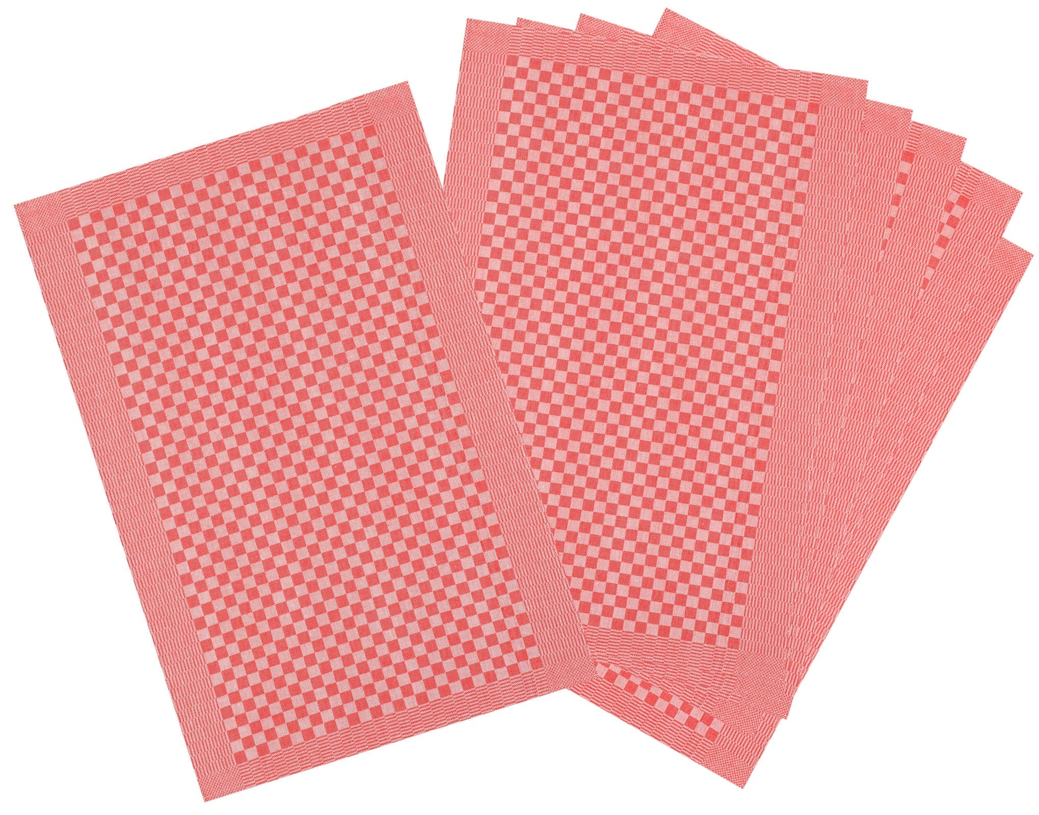 SET OF 3 PCS KITCHEN TOWELS , 100% COTTON , 50X70 CM (Red)