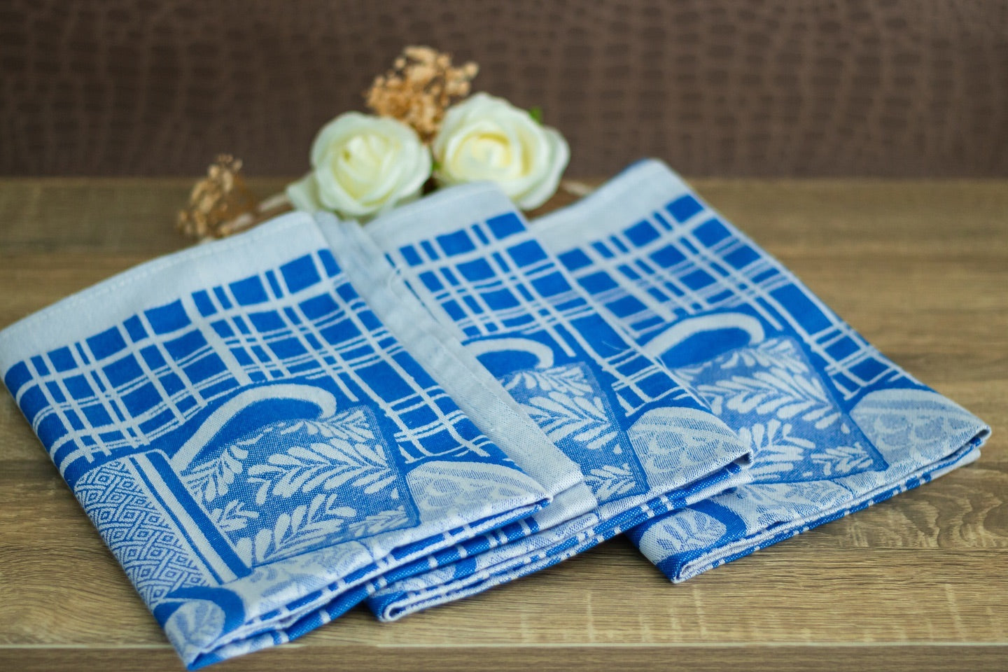 SET OF 3 PCS KITCHEN TOWELS , 100% COTTON , 50X70 CM