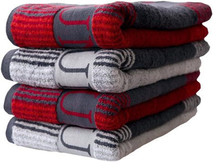 منشفة ساونا مزدوجة الوجه، زرقاء، قطن 100%، 80×200 سم