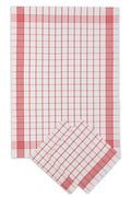 SET OF 3 PCS KITCHEN TOWELS , 100% COTTON , 50X70 CM (Red Lines)