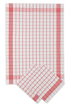SET OF 3 PCS KITCHEN TOWELS , 100% COTTON , 50X70 CM (Red Lines)