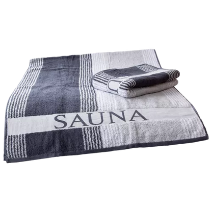منشفة ساونا مزدوجة الوجه، زرقاء، قطن 100%، 80×200 سم