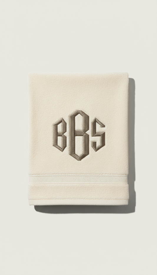 Egyptian cotton monogrammed bath towel