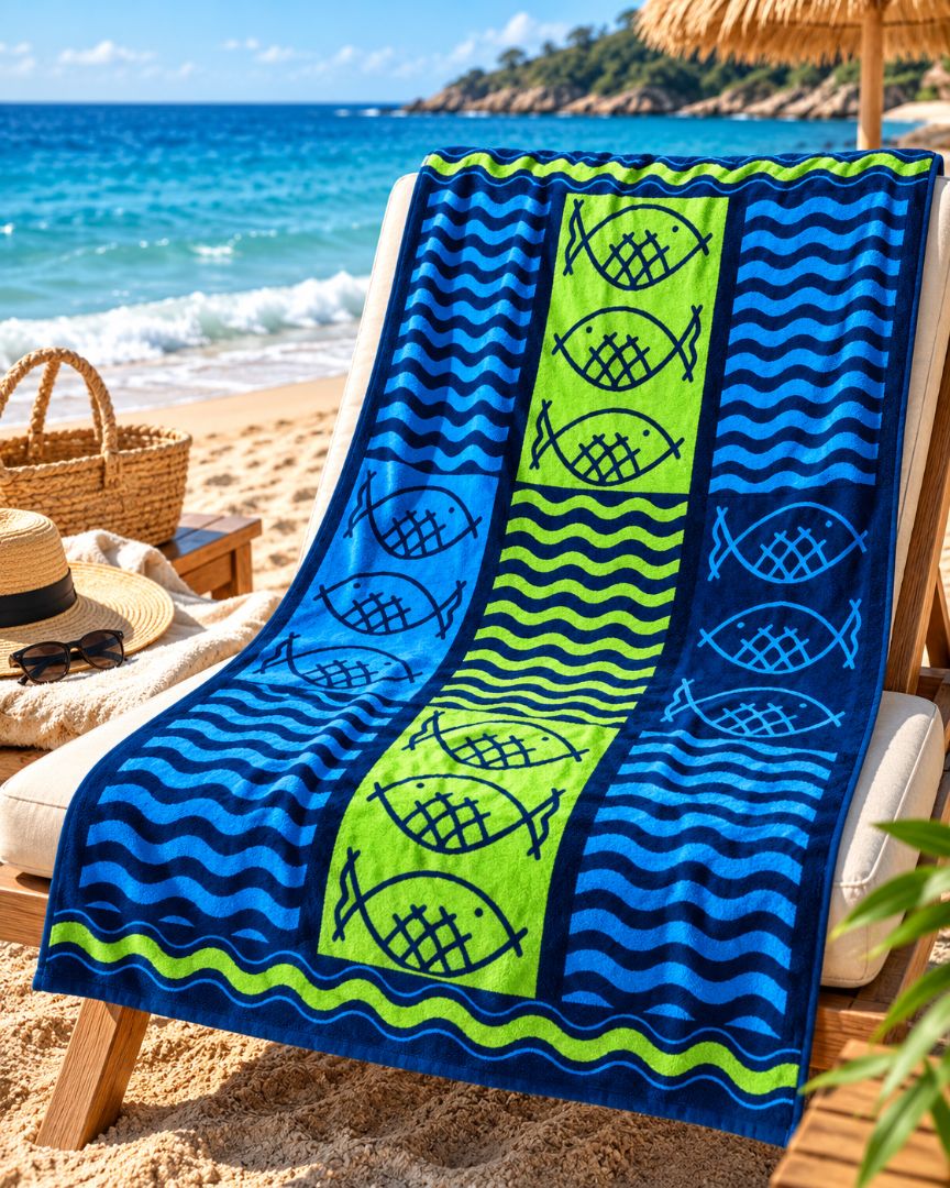 Velour Beach towel 100%cotton,90x170 cm.