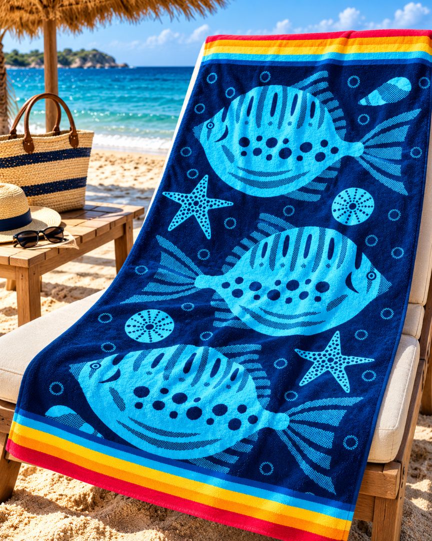 Velour Beach towel 100%cotton,90x170 cm.