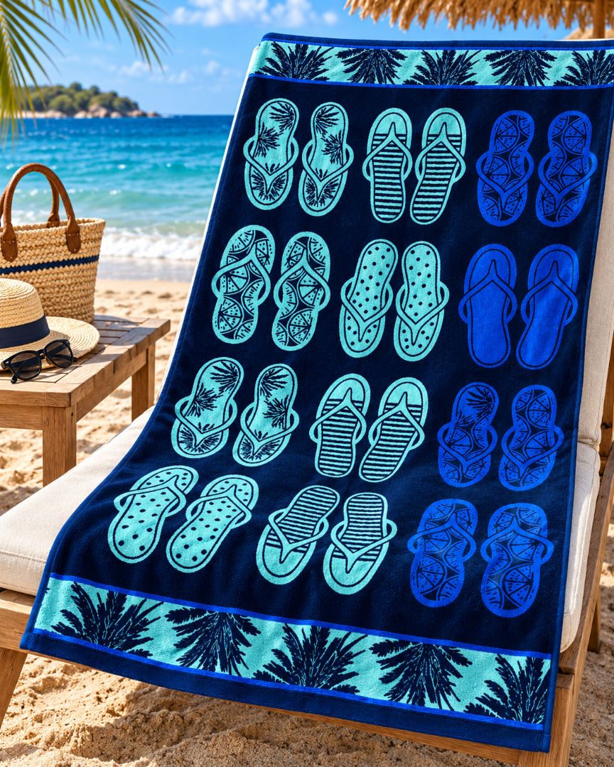 Velour Beach towel 100%cotton,90x170 cm.