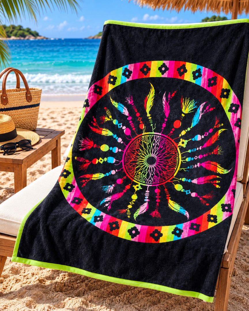 XL Velour Beach towel 100%cotton,140x180 cm.