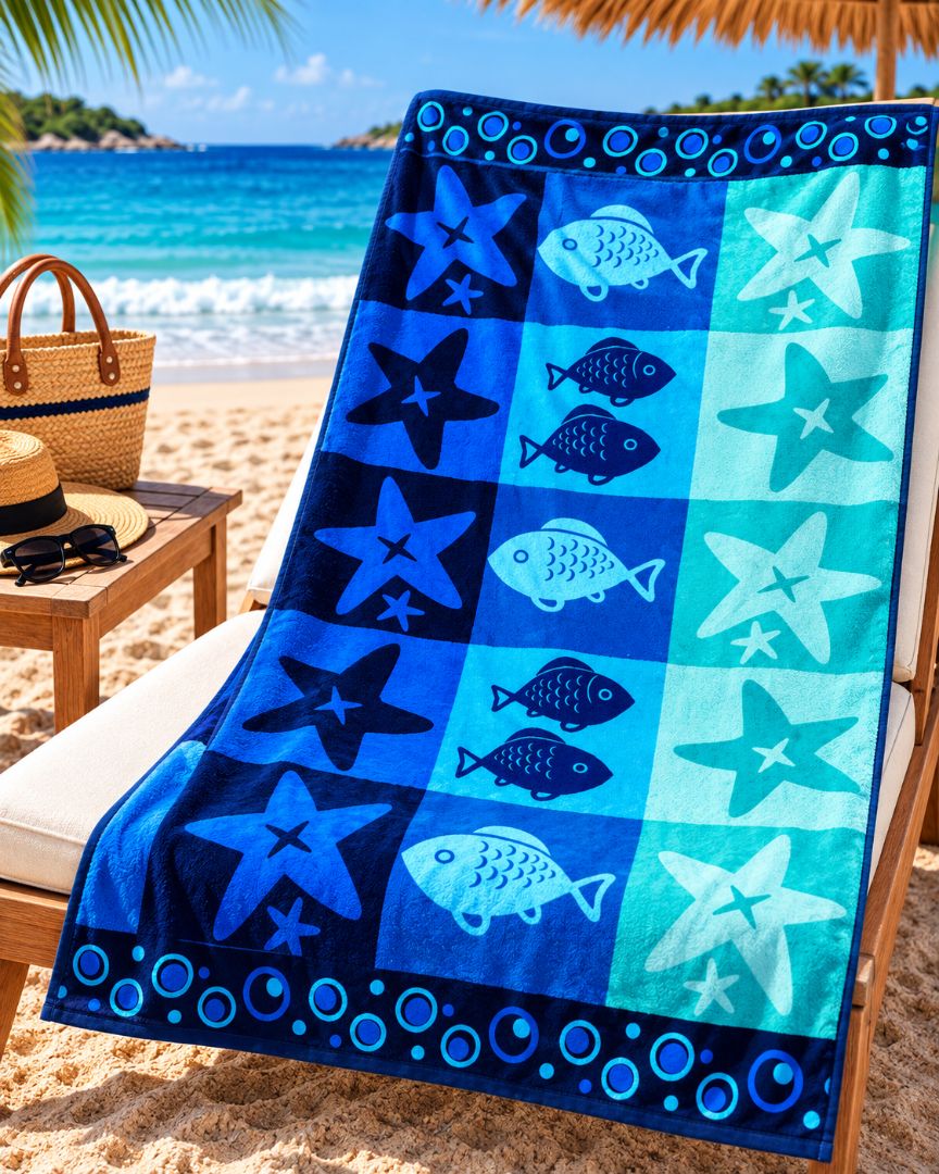 Velour Beach towel 100%cotton,100x180 cm.
