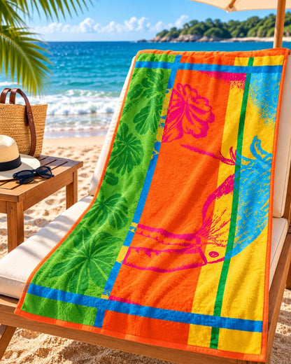Velour Beach towel 100%cotton,100x180 cm.