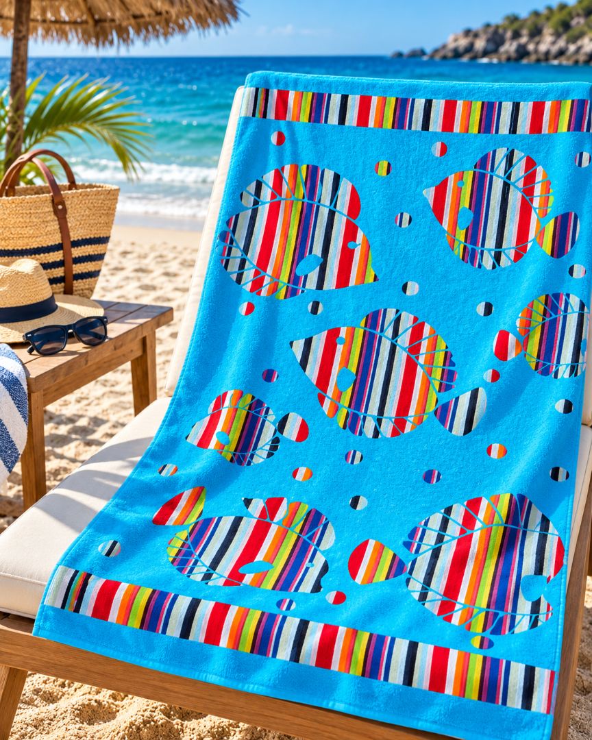 Velour Beach towel 100%cotton,90x170 cm.