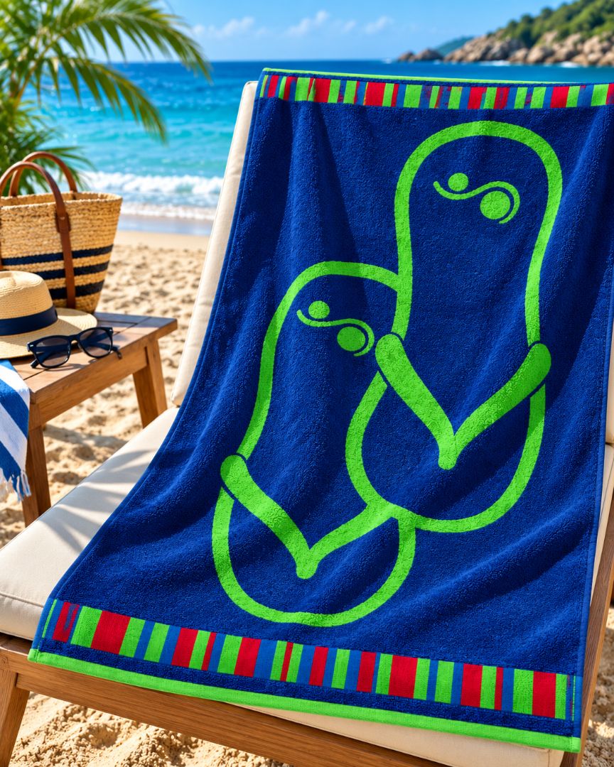 Velour Beach towel 100%cotton,90x170 cm.