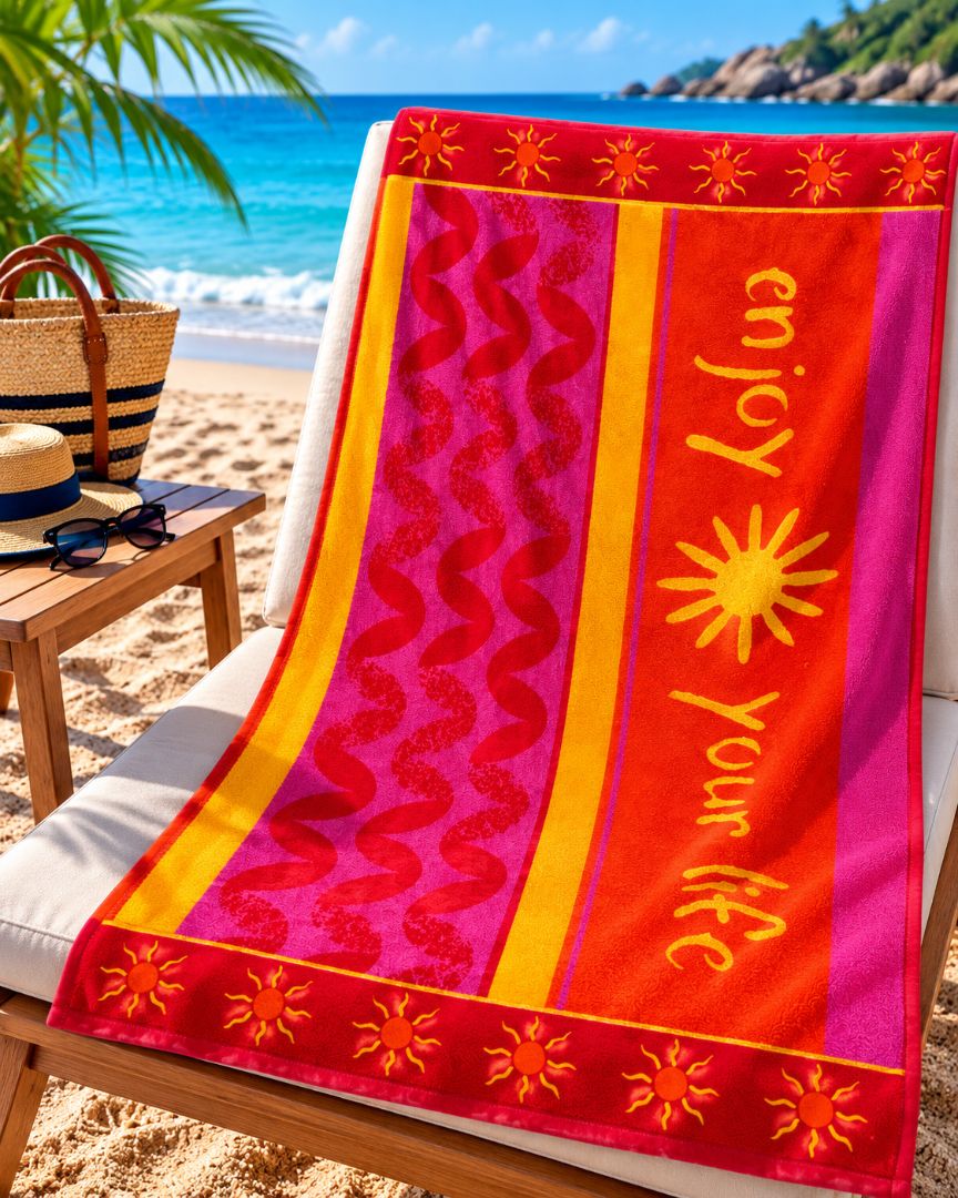 Velour Beach towel 100%cotton,90x170 cm.