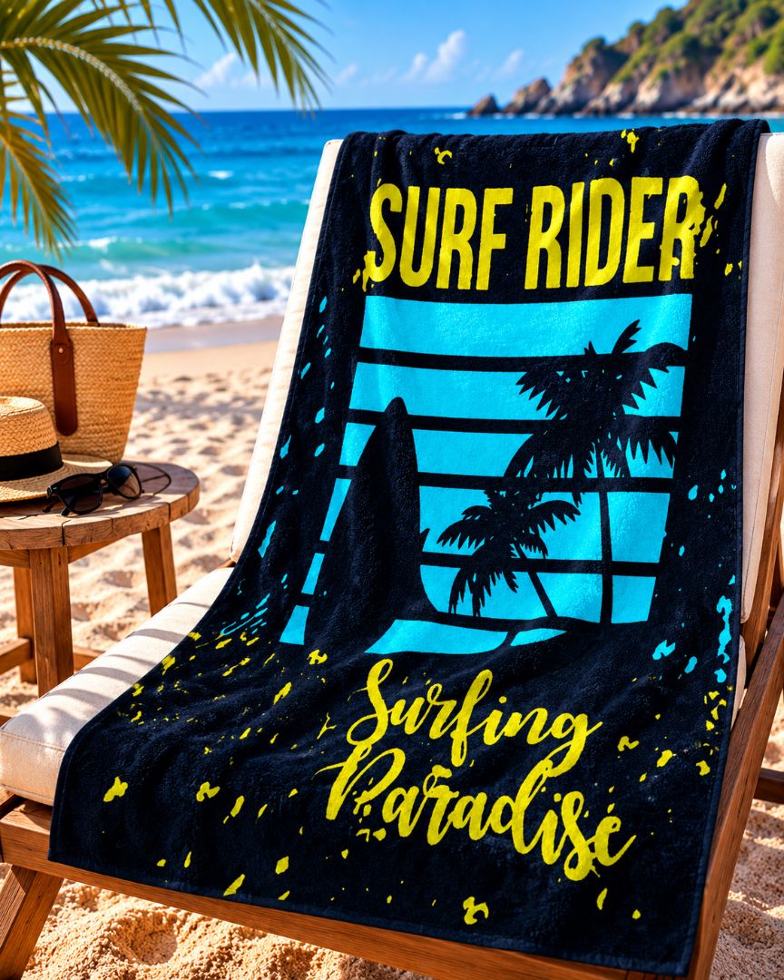 Velour Beach towel 100%cotton,90x170 cm.