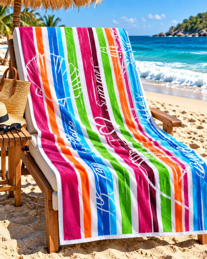 Velour Beach towel 100%cotton,90x170 cm.