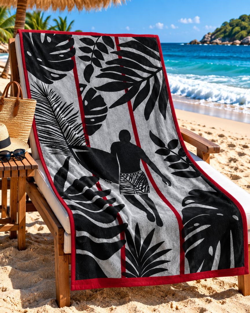 Velour Beach towel 100%cotton,90x170 cm.