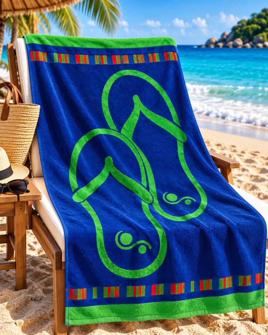 Velour Beach towel 100%cotton,90x170 cm.