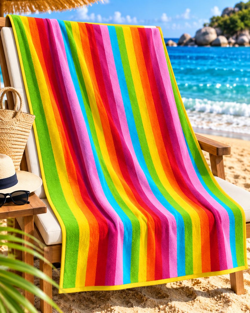 Velour Beach towel 100%cotton,90x170 cm.