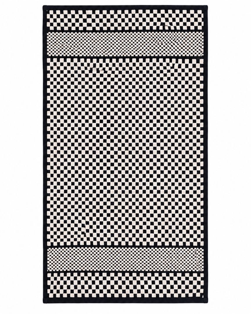 Premium Bath towel 50x90 cm , 100% cotton,Black&White Checkerd.