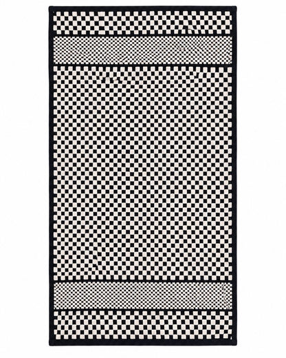 Premium Bath towel 50x90 cm , 100% cotton,Black&White Checkerd.