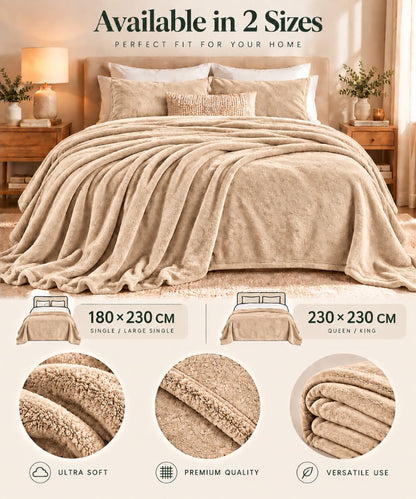Hélène MOU Fluffy Sofa & Bed Blanket beige.
