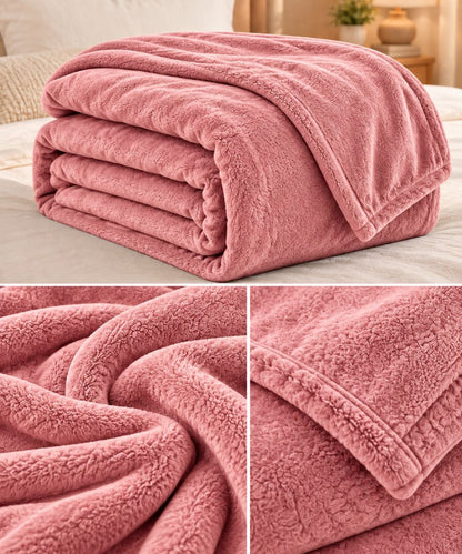 Hélène MOU Fluffy Sofa & Bed Blanket pink.
