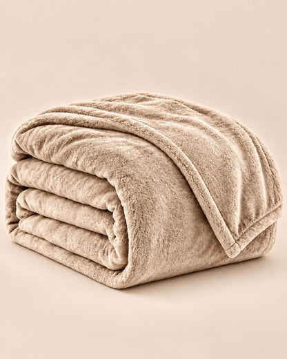Hélène MOU Fluffy Sofa & Bed Blanket beige.