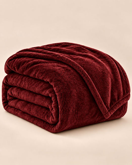 Hélène MOU Fluffy Sofa & Bed Blanket Burgundy.