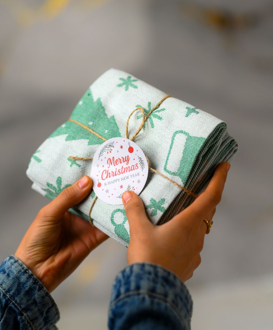 منشفة مطبخ كريسماس للاستخدام اليومي، مناشف مطبخ فائقة الامتصاص، قطعة قماش تنظيف قطنية، عبوة من 3 قطع، 50×70 سم 