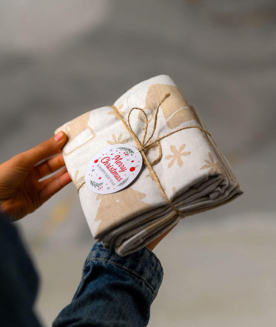 منشفة مطبخ كريسماس للاستخدام اليومي، مناشف مطبخ فائقة الامتصاص، قطعة قماش تنظيف قطنية، عبوة من 3 قطع، 50×70 سم 