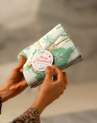 Christmas Kitchen Towel for every use, Ultra Absorbent Kitchen Towels, Cotton Cleaning Cloth Pack of 3, 50x70 cm