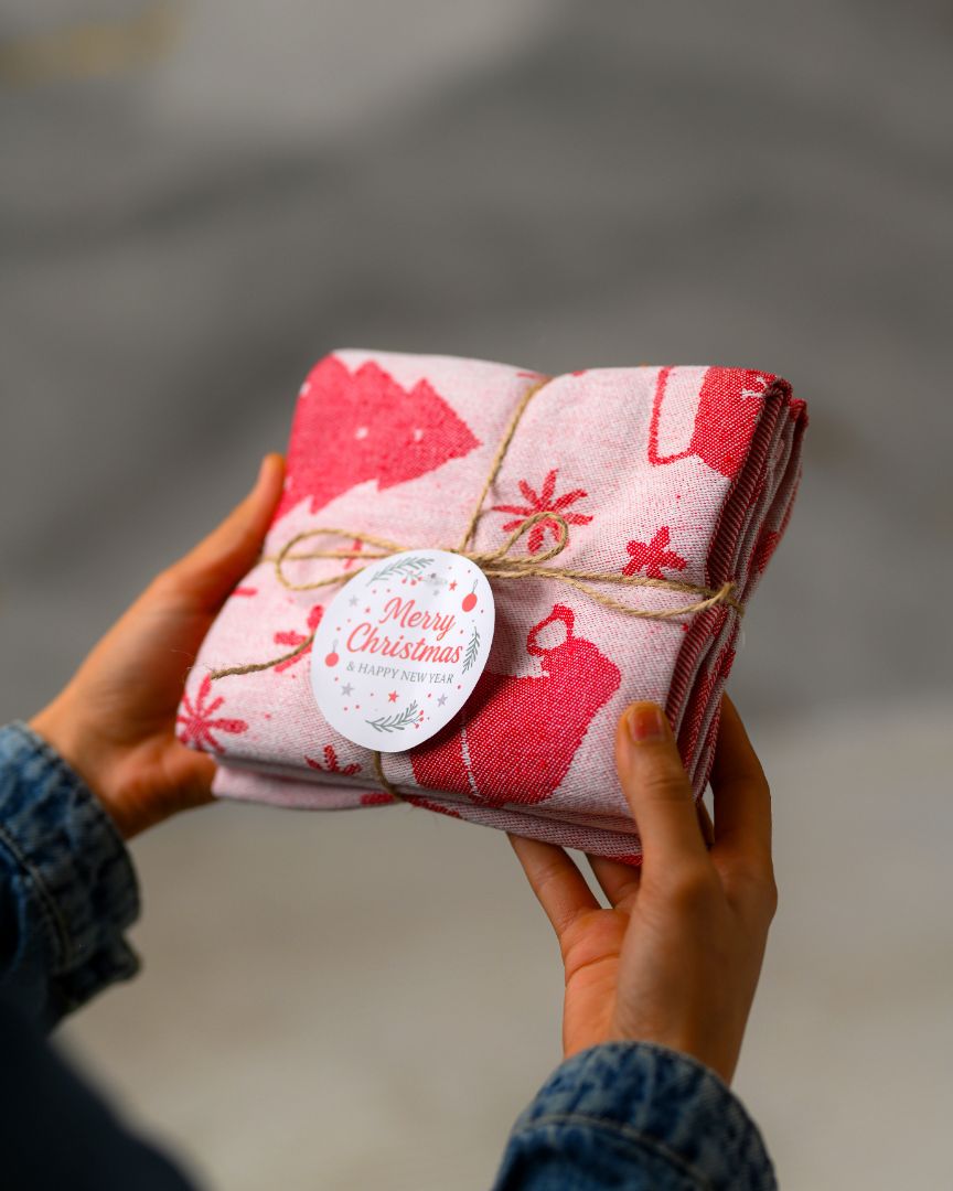 منشفة مطبخ كريسماس للاستخدام اليومي، مناشف مطبخ فائقة الامتصاص، قطعة قماش تنظيف قطنية، عبوة من 3 قطع، 50×70 سم 