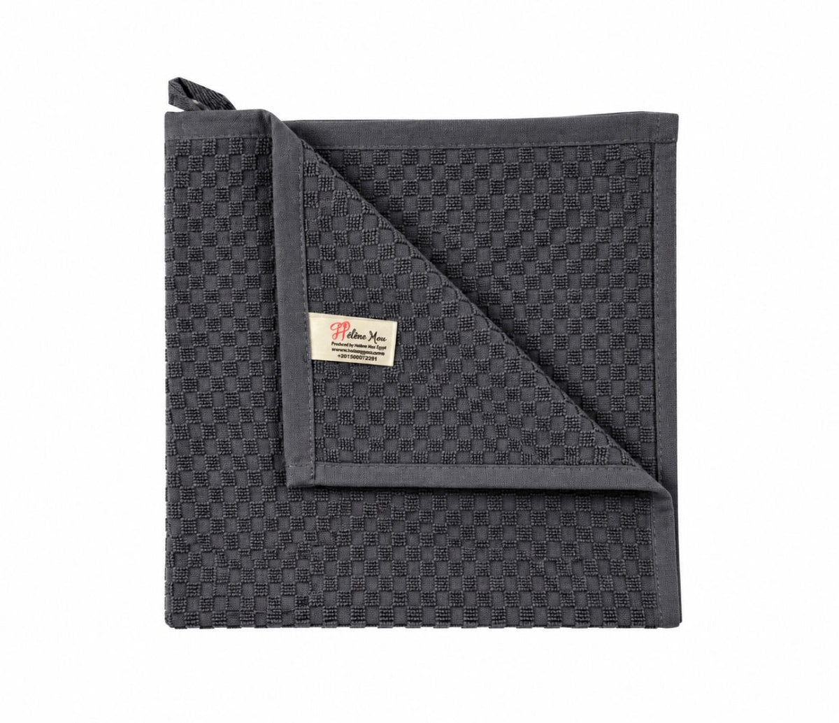 Terry Kitchen towels, 3 PCS PACK OF Kitchen Towels 100% Cotton,50x50 cm, Dark Grey.