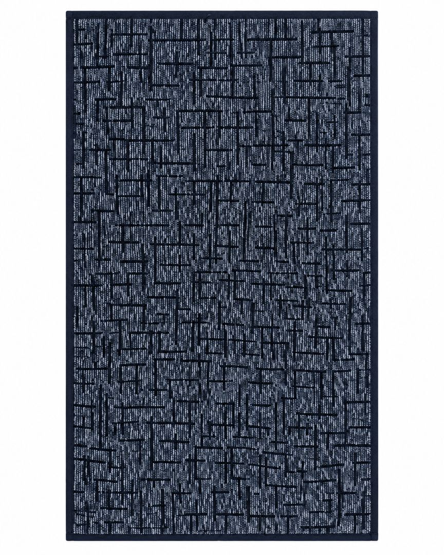 Premium Bath towel 50x90 cm , 100% cotton,Navy Geometric Grid.