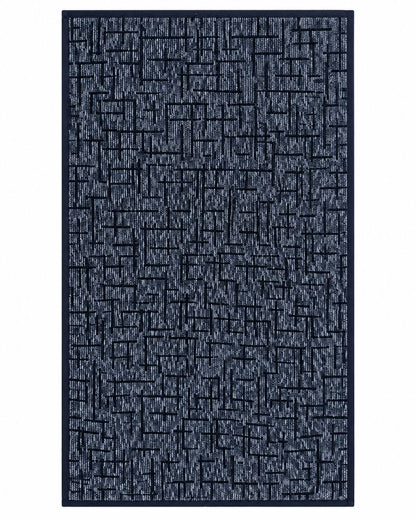 Premium Bath towel 50x90 cm , 100% cotton,Navy Geometric Grid.