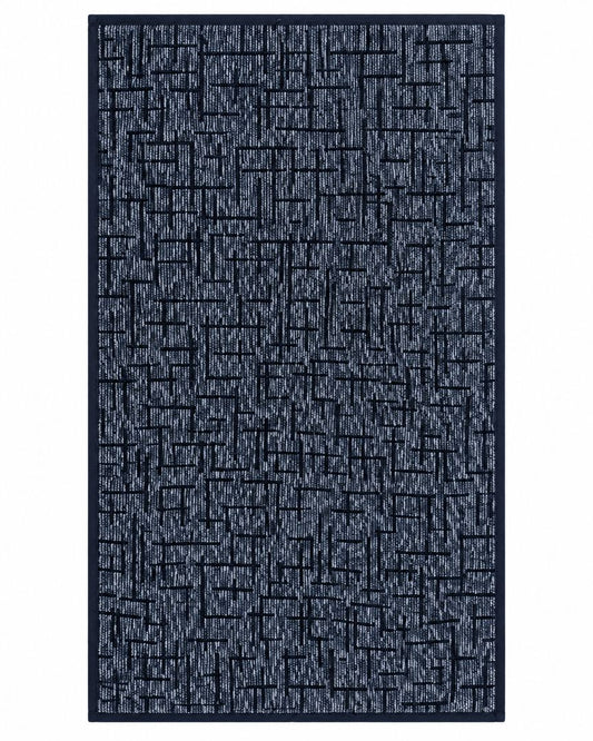 Premium Bath towel 50x90 cm , 100% cotton,Navy Geometric Grid.