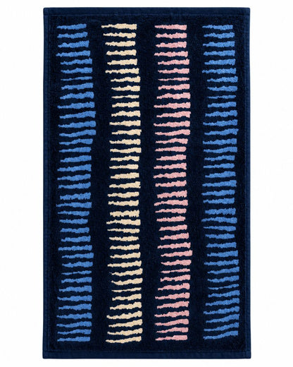 Premium Bath towel 50x90 cm , 100% cotton,Navy Wavy Stripe.