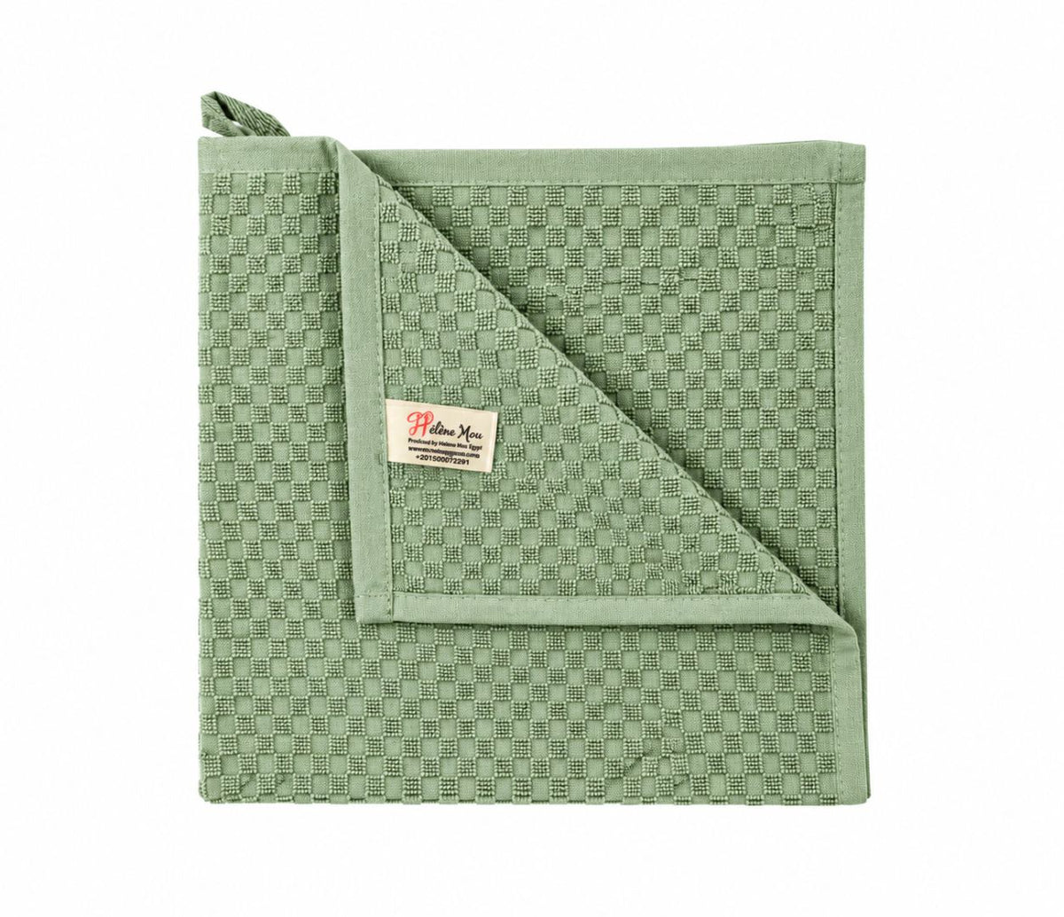 Terry Kitchen towels, 3 PCS PACK OF Kitchen Towels 100% Cotton,50x50 cm, Light Green.
