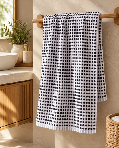 Premium Bath towel 50x90 cm , 100% cotton,Polka Dot towel.
